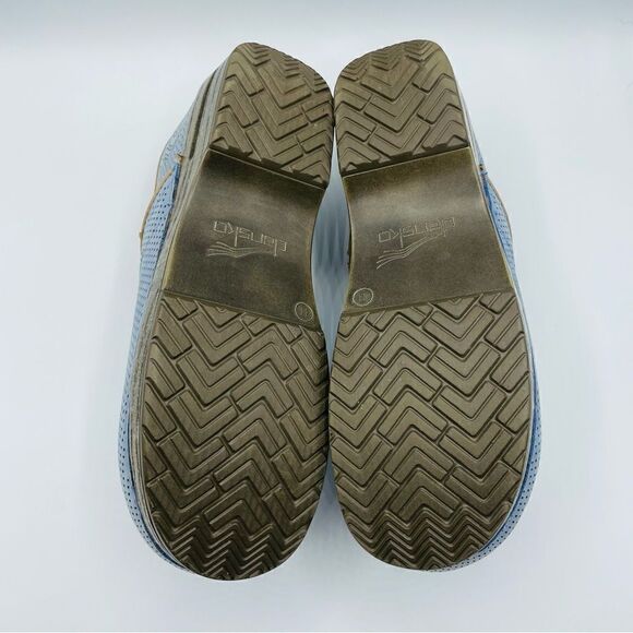 Dansko Suede Perforated Floral Clogs - Picture 5 of 6